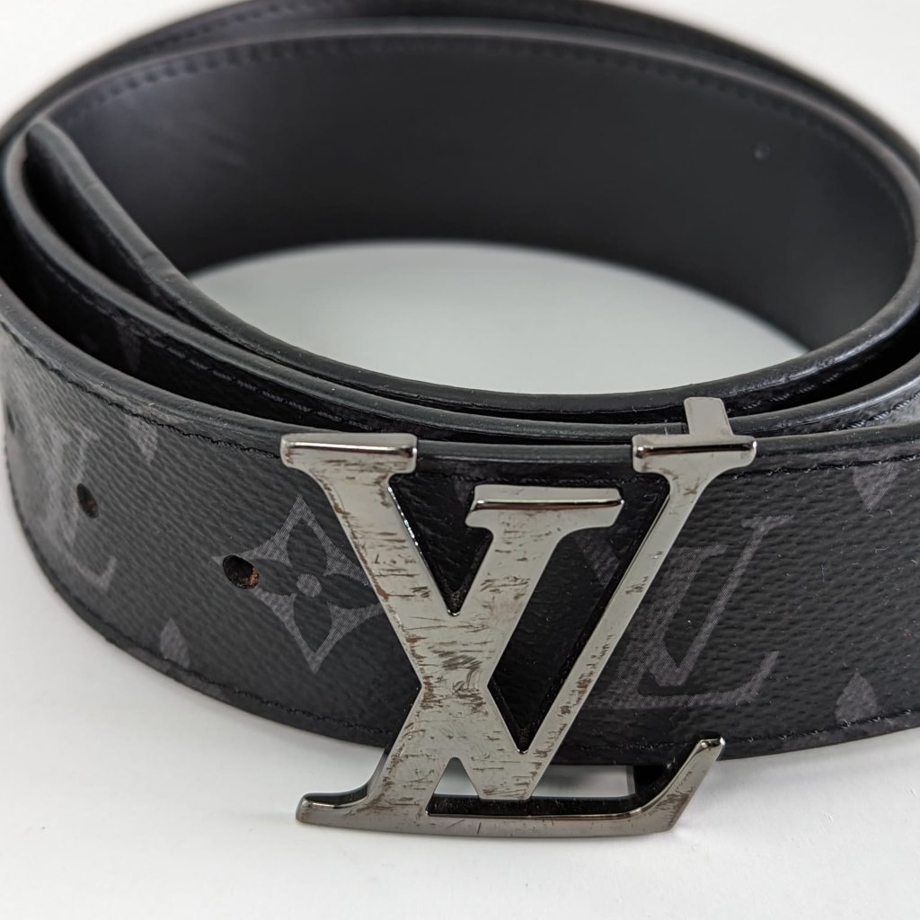 Authentic Louis Vuitton Reversible Lv Initials 40mm Monogram Eclipse Canvas Blac